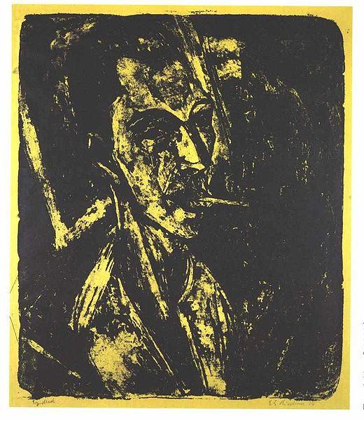Ernst Ludwig Kirchner Selfportrait with cigarette Sweden oil painting art